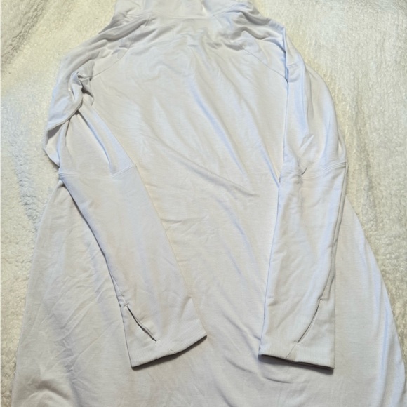 Athleta Essence Fitted Cowl Neck Tunic Hoodie Pullover - White - Size M - Picture 4 of 7